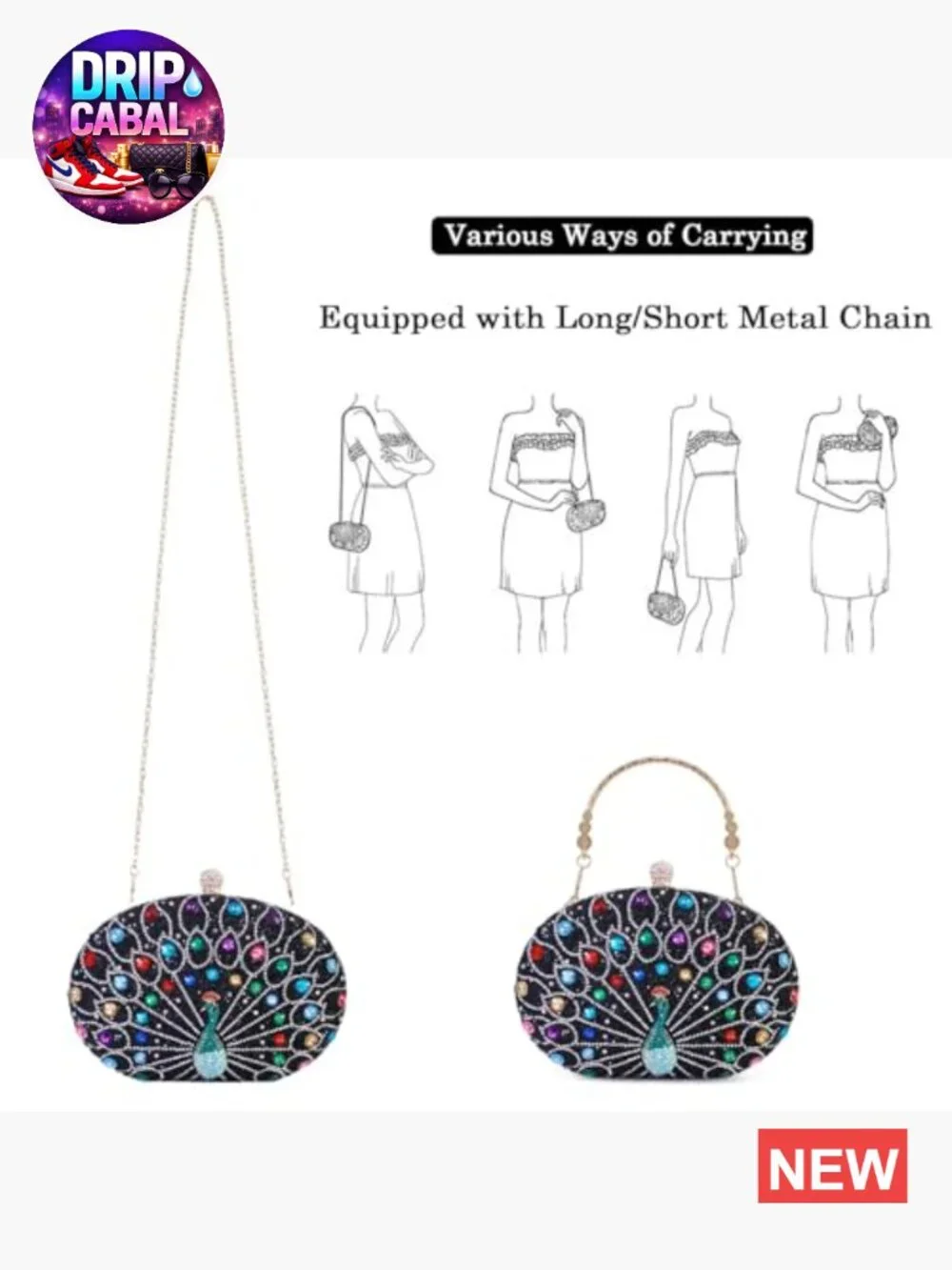 Rhinestone Evening Clutch Crossbody Bag Wedding Party Faux Leather